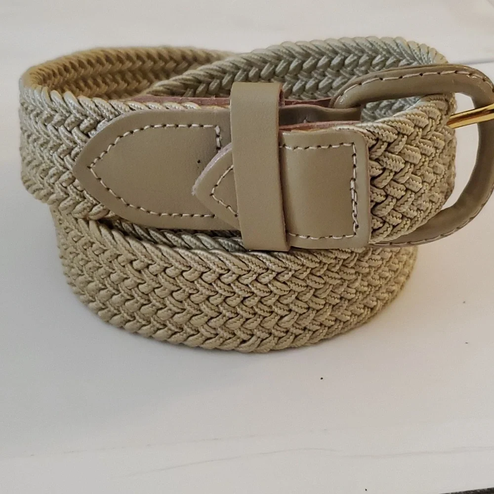 New with tags unisex stretch braided beige belt sizes S & XL